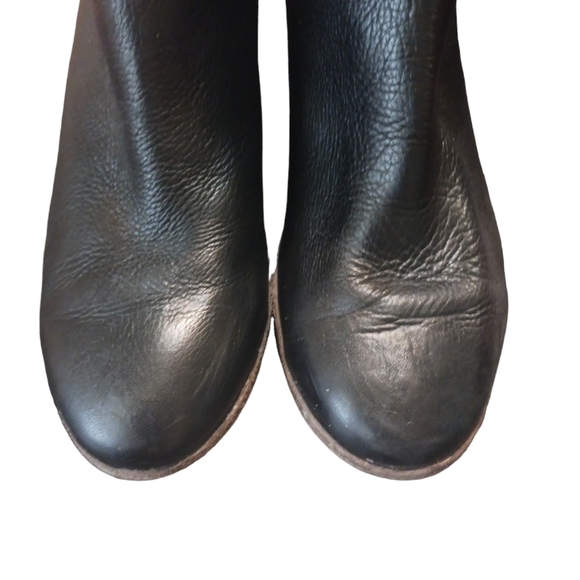 Frye Naomi Black Leather Ankle Boot Braided Rope Detail Round Toe Size 9 - Picture 5 of 11